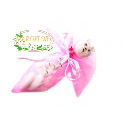 CONI ROSA con Gattina con confetti OREFICE mandorla e cioccolato bianco