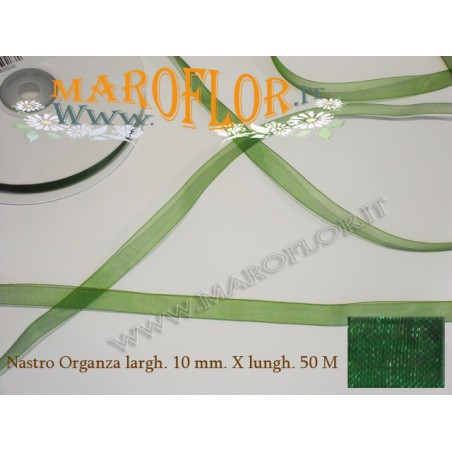 Nastro in Organza Verde 10 mm x 50 metri Bomboniere LST8202 NASTRIF